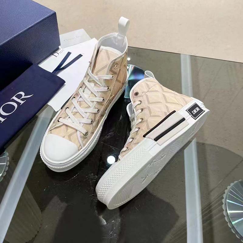 Dior Unisex B23 High Top Sneaker Natural CD Diamond Canvas