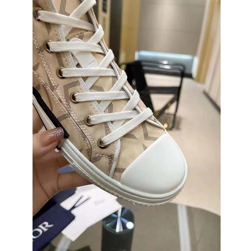 Dior Unisex B23 High Top Sneaker Natural CD Diamond Canvas