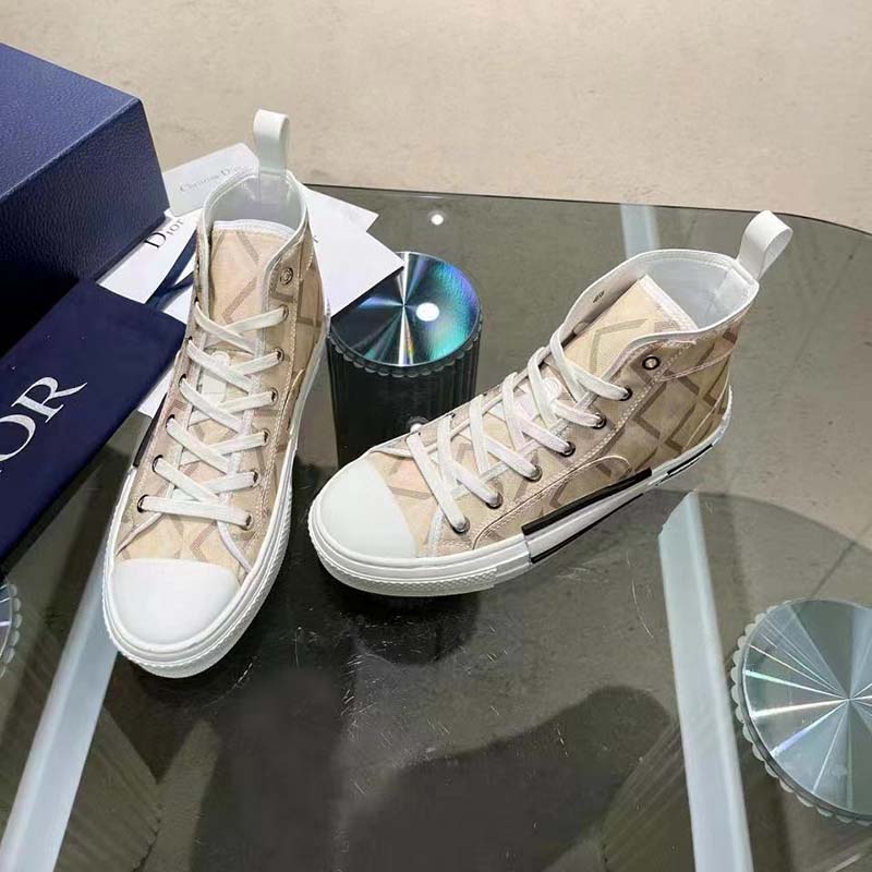 Dior Unisex B23 High Top Sneaker Natural CD Diamond Canvas