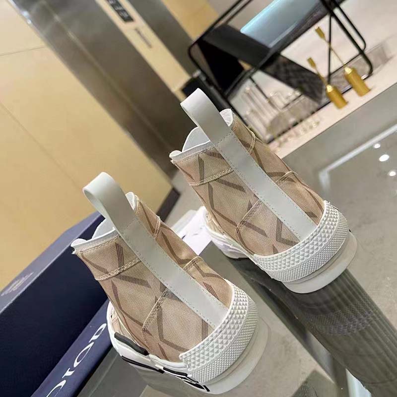 Dior Unisex B23 High Top Sneaker Natural CD Diamond Canvas