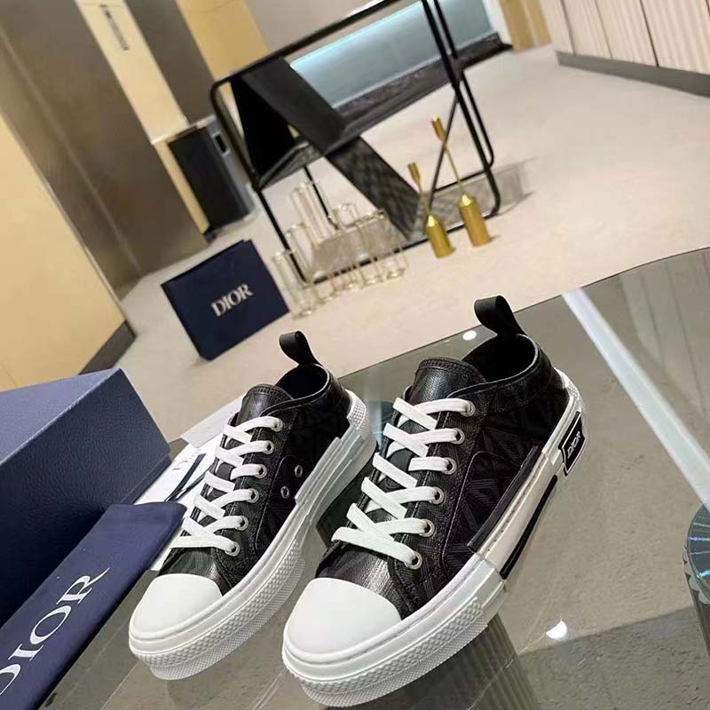 Dior Unisex B23 Low Top Sneaker Black CD Diamond Canvas