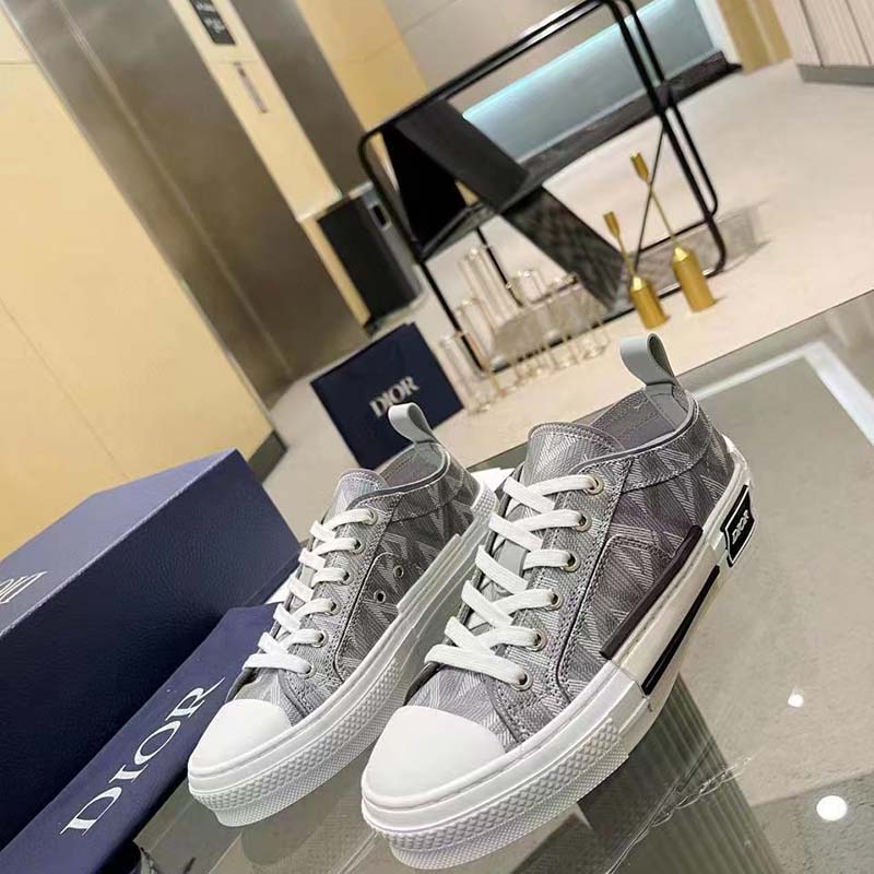 Dior Unisex B23 Low Top Sneaker Gray CD Diamond Canvas