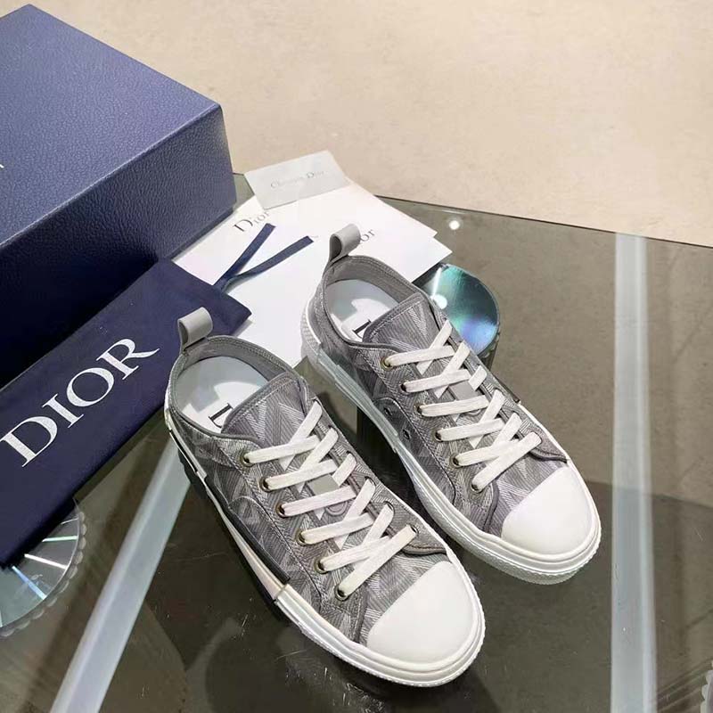 Dior Unisex B23 Low Top Sneaker Gray CD Diamond Canvas