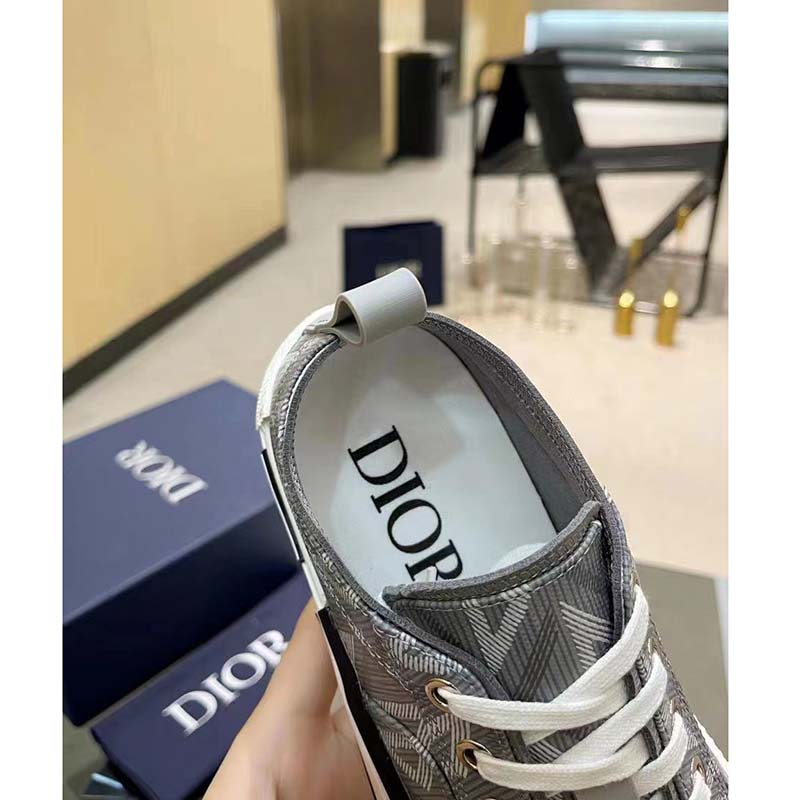 Dior Unisex B23 Low Top Sneaker Gray CD Diamond Canvas