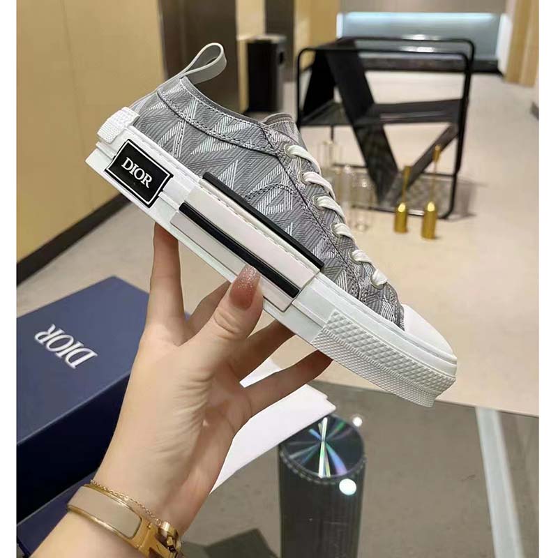 Dior Unisex B23 Low Top Sneaker Gray CD Diamond Canvas