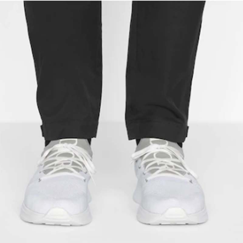 Dior Unisex CD B25 Sneaker Gray Neoprene White Technical Mesh Low-Top Lace-Up