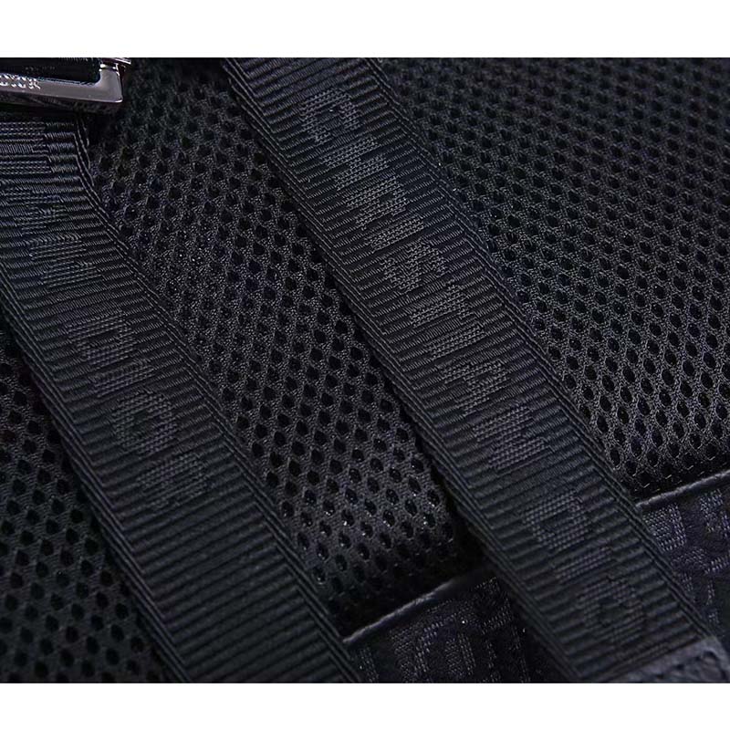 Dior Unisex CD Motion Backpack Black Oblique Jacquard Black Grained Calfskin