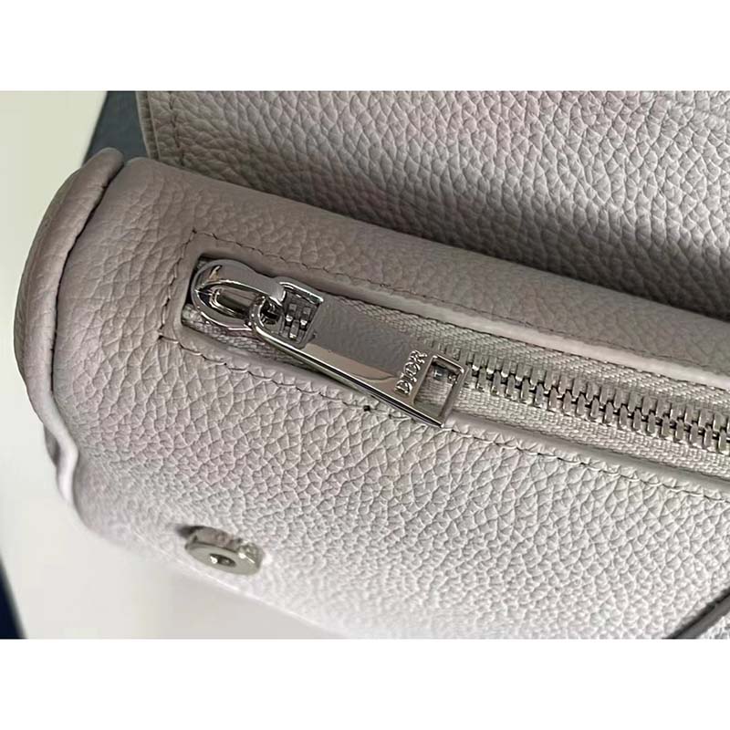 Dior Unisex CD Saddle Bag Dior Gray Grained Calfskin ‘Christian Dior 1947’ Signature