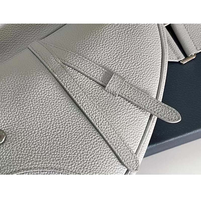 Dior Unisex CD Saddle Bag Dior Gray Grained Calfskin ‘Christian Dior 1947’ Signature