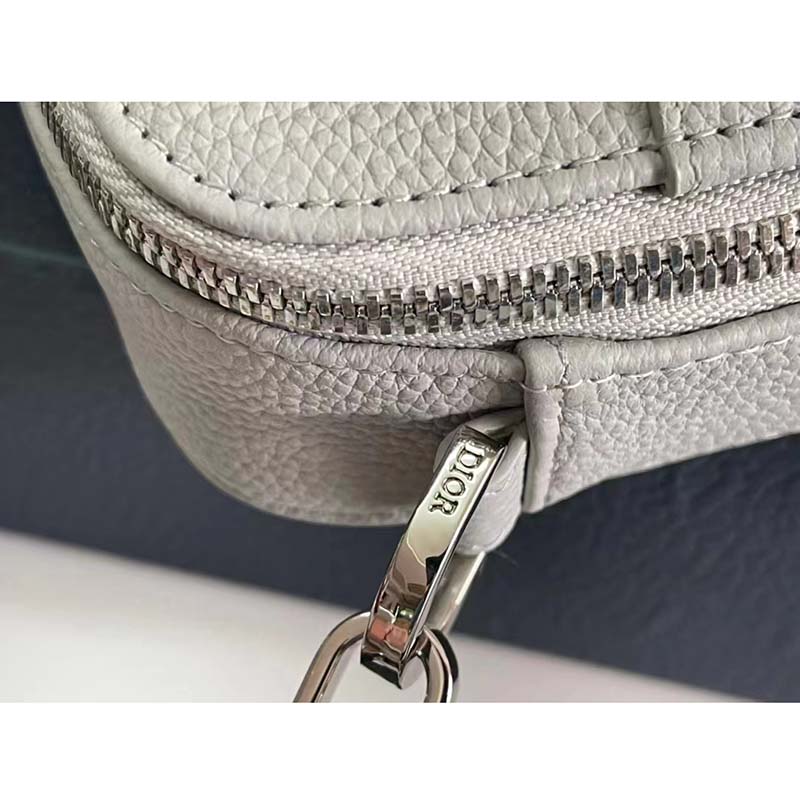Dior Unisex CD Saddle Bag Dior Gray Grained Calfskin ‘Christian Dior 1947’ Signature