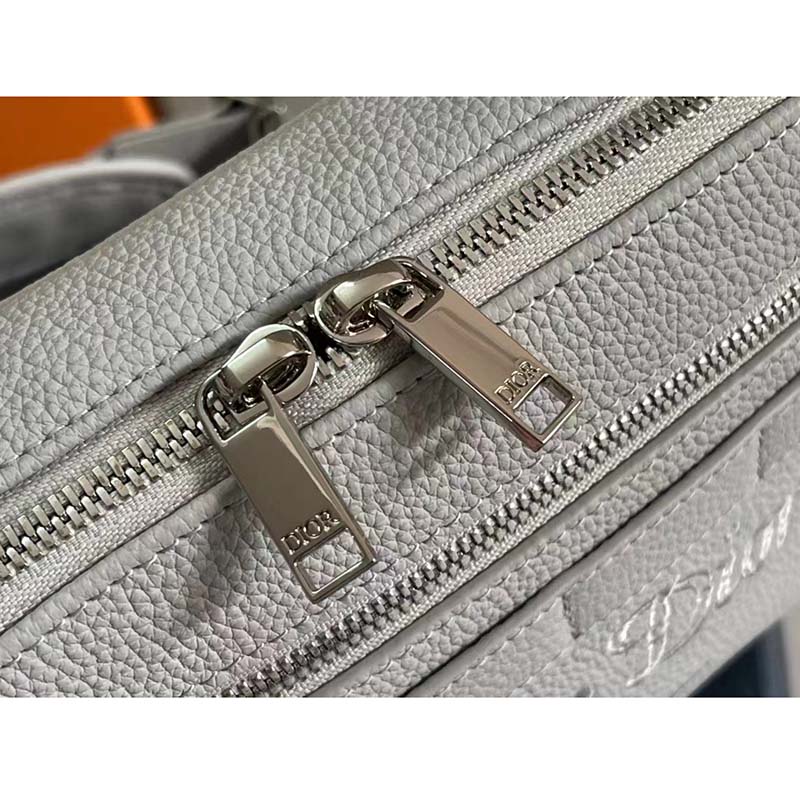 Dior Unisex CD Saddle Bag Dior Gray Grained Calfskin ‘Christian Dior 1947’ Signature
