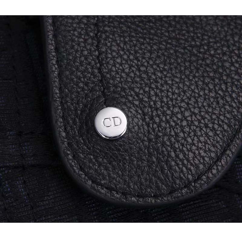 Dior Unisex CD Saddle Pouch Black Dior Oblique Jacquard