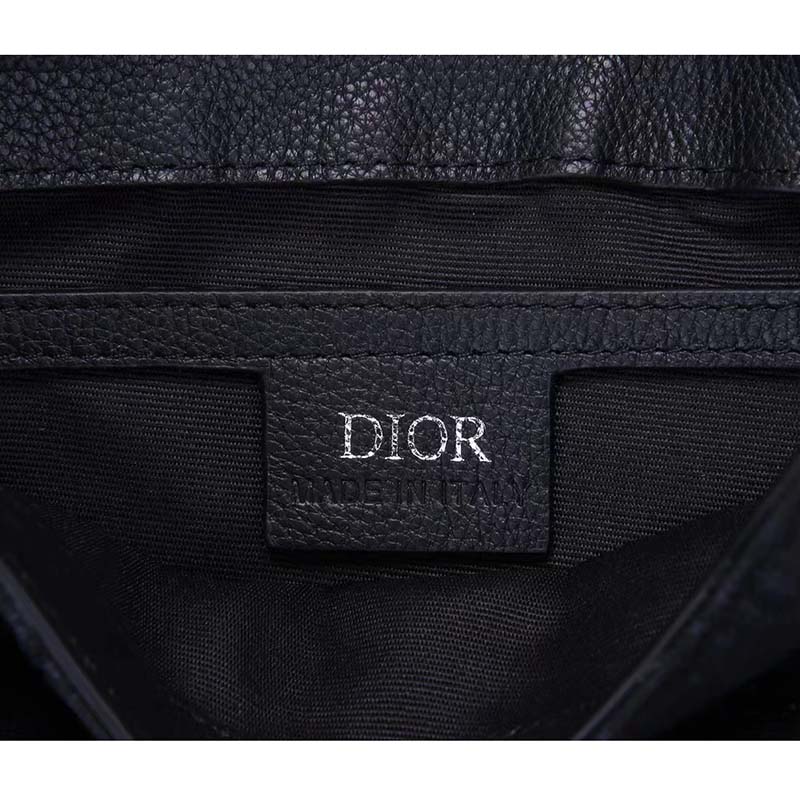 Dior Unisex CD Saddle Pouch Black Dior Oblique Jacquard