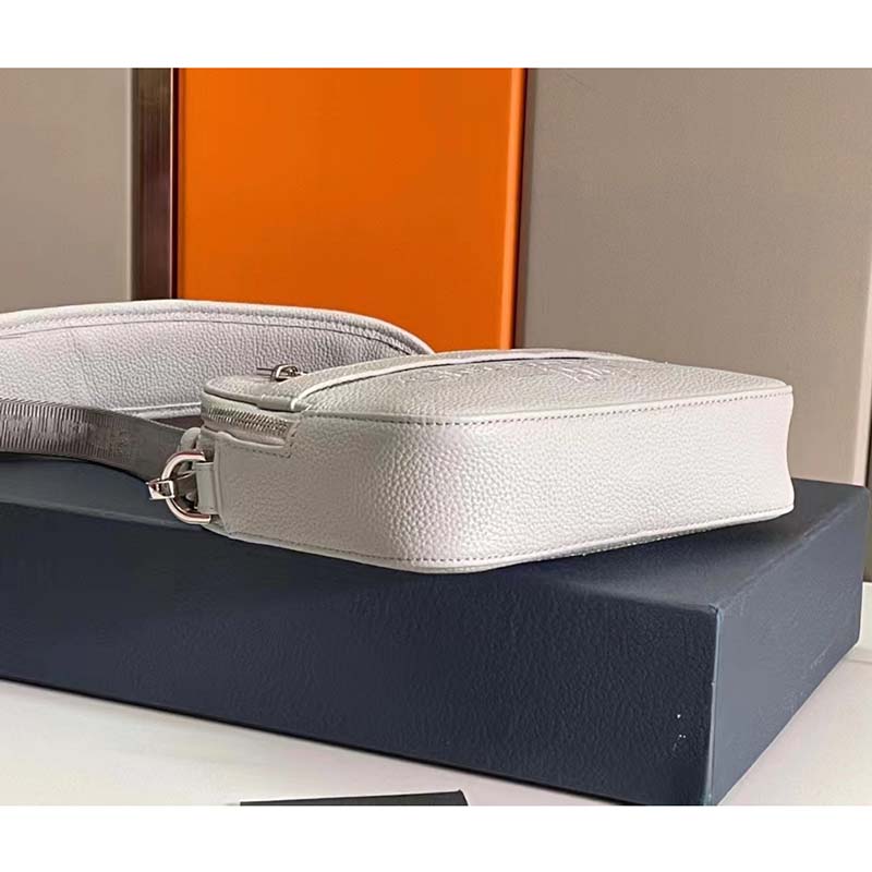 Dior Unisex CD Safari Messenger Bag Gray Grained Calfskin ‘Christian Dior 1947’ Signature