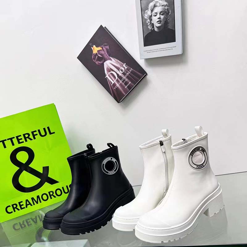 Dior Women CD Symbol Ankle Boot Black Supple Calfskin 15 Cm High