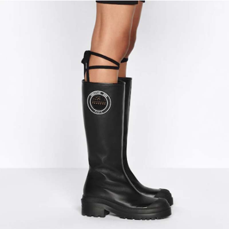 Dior Women CD Symbol Boot Black Supple Calfskin 34 Cm High