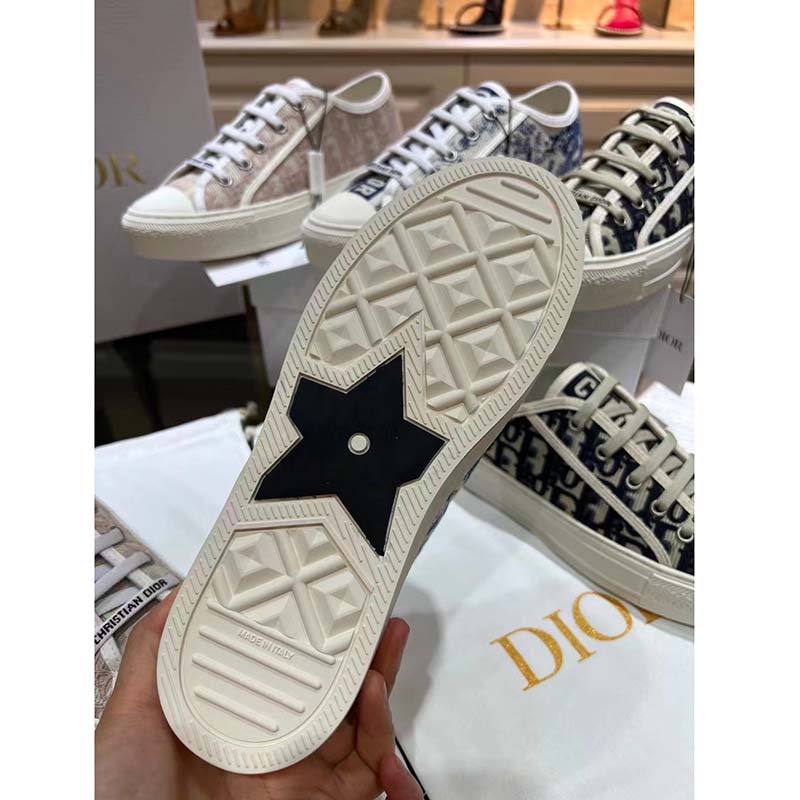 Dior Women Walk’n’Dior Sneaker Blue Toile De Jouy Embroidered Cotton