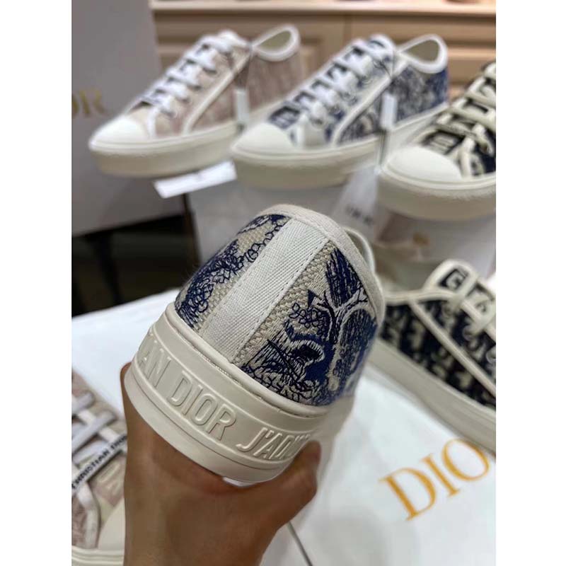 Dior Women Walk’n’Dior Sneaker Blue Toile De Jouy Embroidered Cotton
