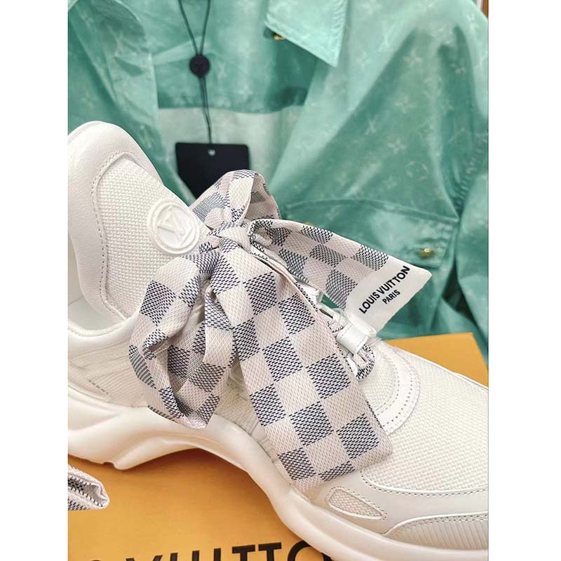 Louis Vuitton Women LV Archlight Sneaker Azur Blue Mix Materials Ribbon Laces