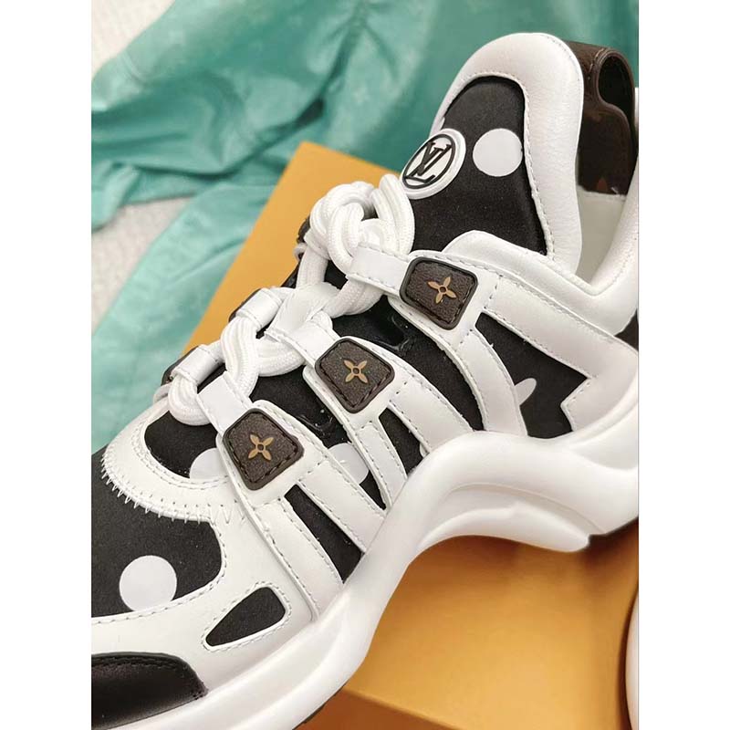 Louis Vuitton Women LV Archlight Sneaker White Black Satin Oversized Rubber