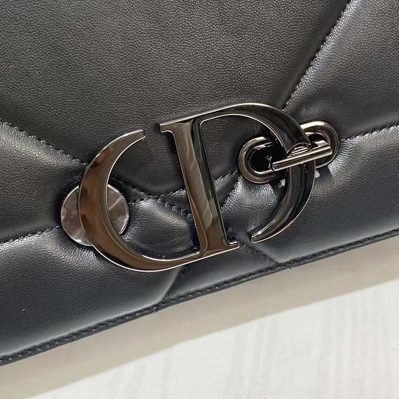 Dior Women CD 30 Montaigne Chain Bag Handle Black Maxicannage Lambskin