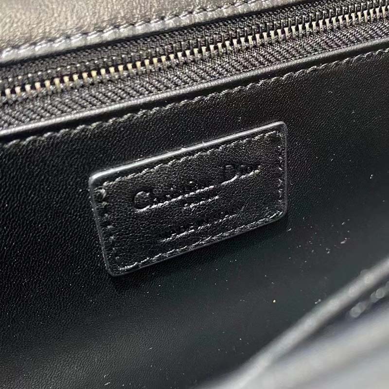 Dior Women CD 30 Montaigne Chain Bag Handle Black Maxicannage Lambskin