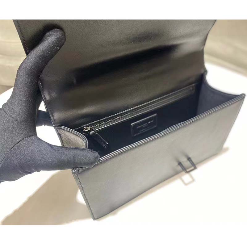 Dior Women CD 30 Montaigne Chain Bag Handle Black Maxicannage Lambskin