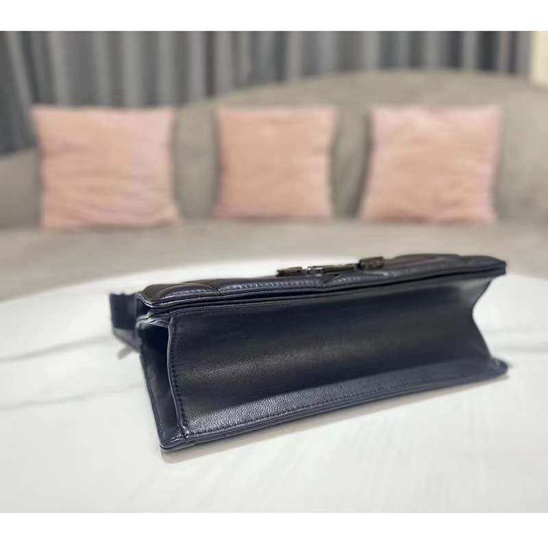 Dior Women CD 30 Montaigne Chain Bag Handle Black Maxicannage Lambskin