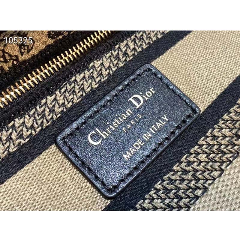 Dior Women Mini Lady D-Lite Bag Brown Toile De Jouy Embroidery