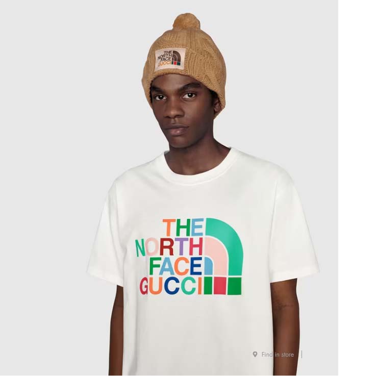 Gucci GG Men The North Face x Gucci T-Shirt Cotton Jersey Crewneck Oversize Fit