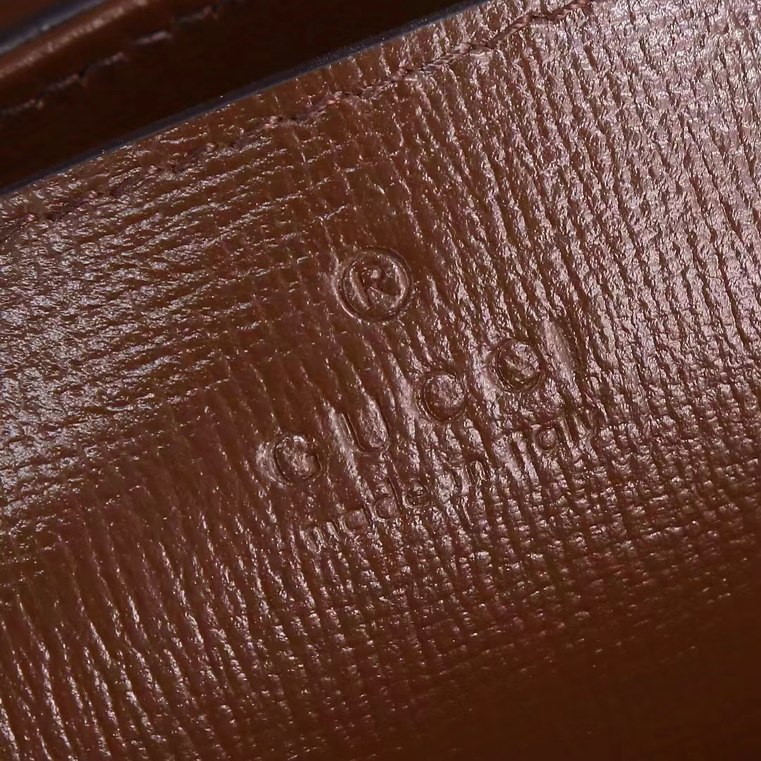 Gucci GG Women Horsebit 1955 Top Handle Bag Light Brown Leather Mini Size