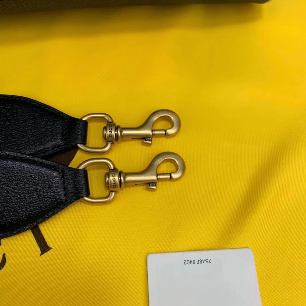 Gucci Unisex Adidas x Gucci Large Duffle Bag Black Leather Interlocking G