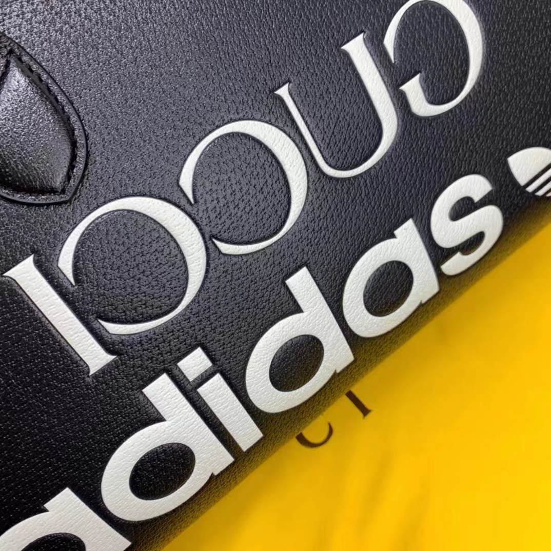 Gucci Unisex Adidas x Gucci Large Duffle Bag Black Leather Interlocking G