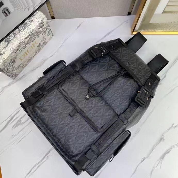 Dior Unisex CD Hit The Road Backpack Black CD Diamond Canvas