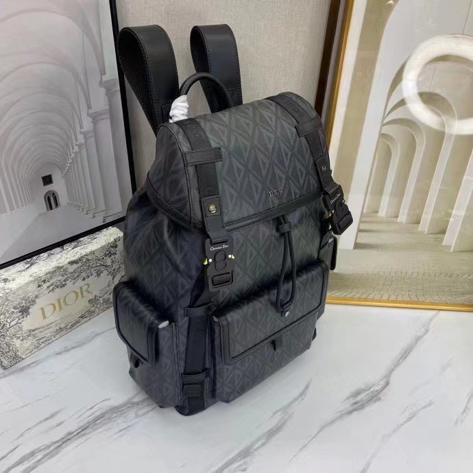 Dior Unisex CD Hit The Road Backpack Black CD Diamond Canvas