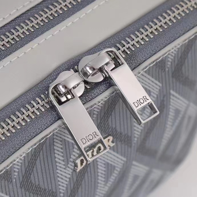 Dior Unisex CD Messenger Pouch Dior Gray CD Diamond Canvas