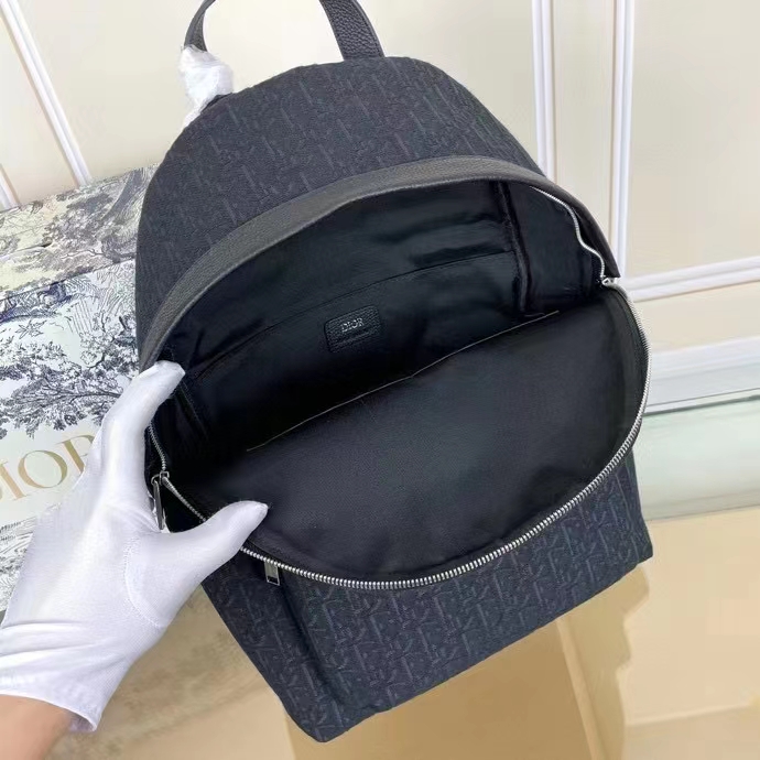 Dior Unisex CD Rider Backpack Black Dior Oblique Jacquard