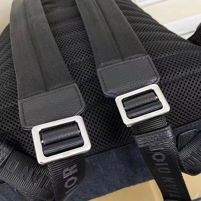 Dior Unisex CD Rider Backpack Black Dior Oblique Jacquard