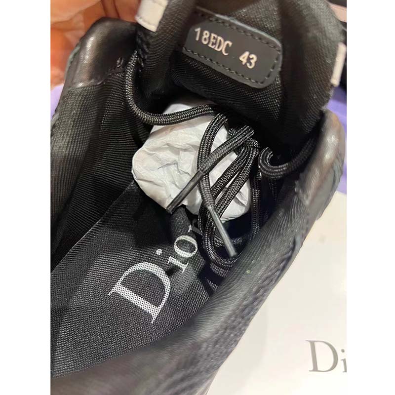 Dior Unisex Shoes CD B22 Sneaker Black Technical Mesh Smooth Calfskin