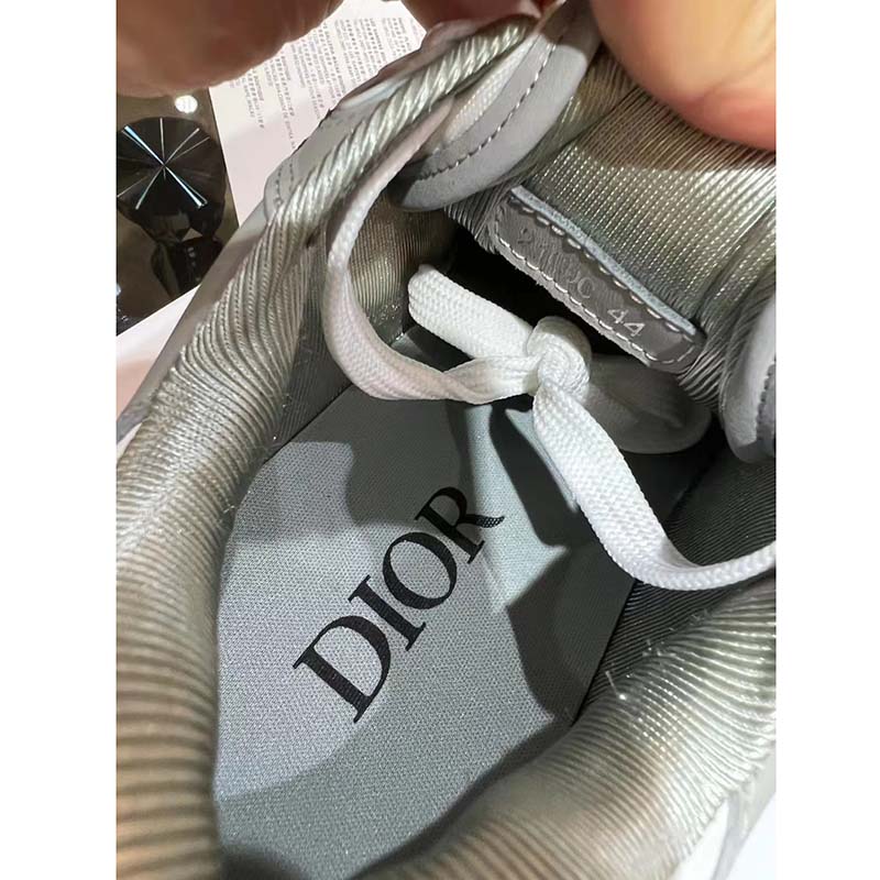 Dior Unisex Shoes CD B27 Low-Top Sneaker Gray White Smooth Calfskin