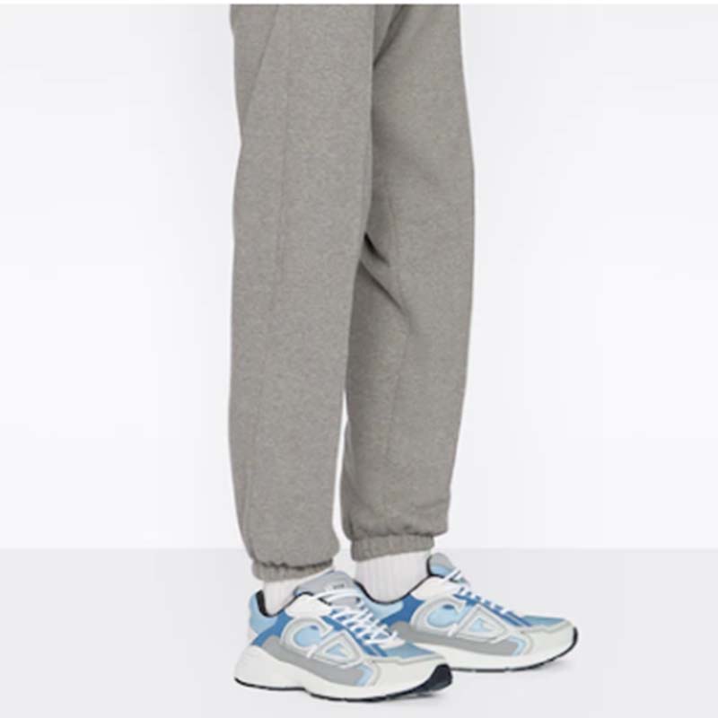 Dior Unisex Shoes CD B30 Sneaker Light Blue Mesh Gray White Technical Fabric