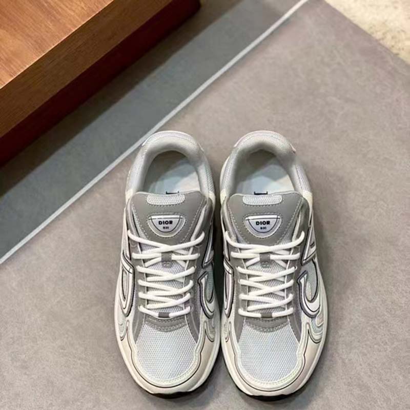 Dior Unisex Shoes CD B30 Sneaker White Mesh Technical Fabric