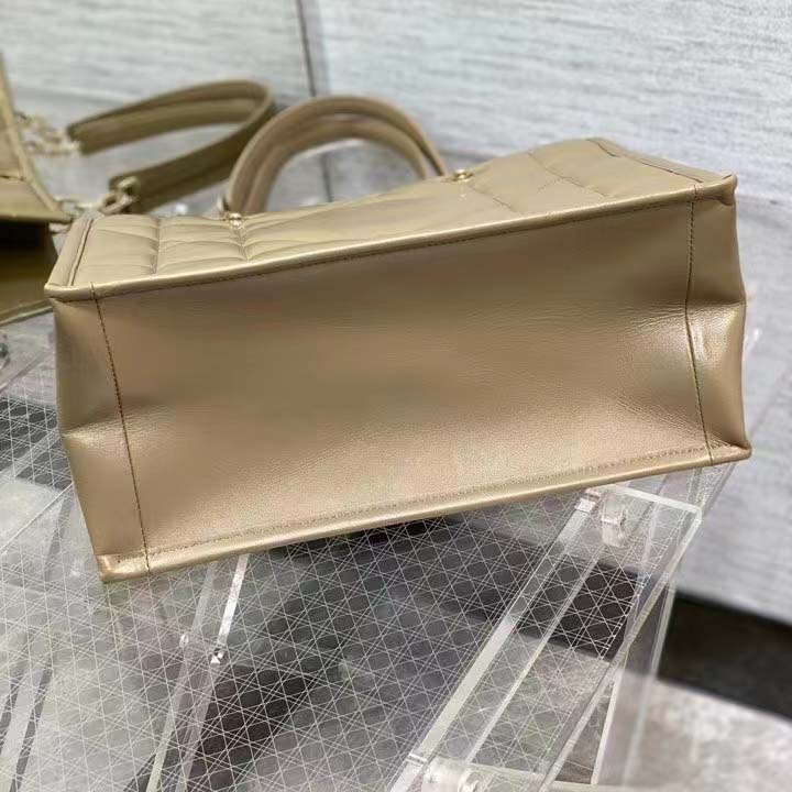 Dior Women CD Medium Dior Essential Tote Bag Hazelnut Archicannage Calfskin