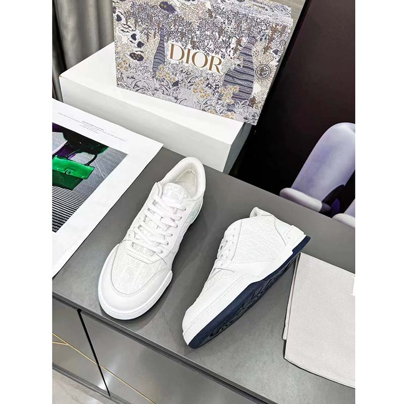 Dior Women One Sneaker White Oblique Perforated Calfskin