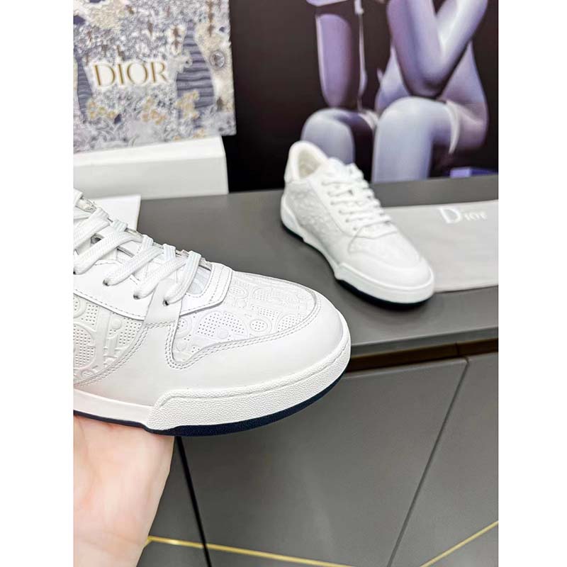 Dior Women One Sneaker White Oblique Perforated Calfskin