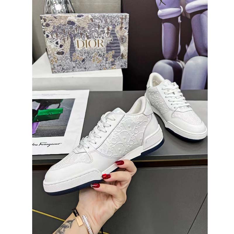 Dior Women One Sneaker White Oblique Perforated Calfskin