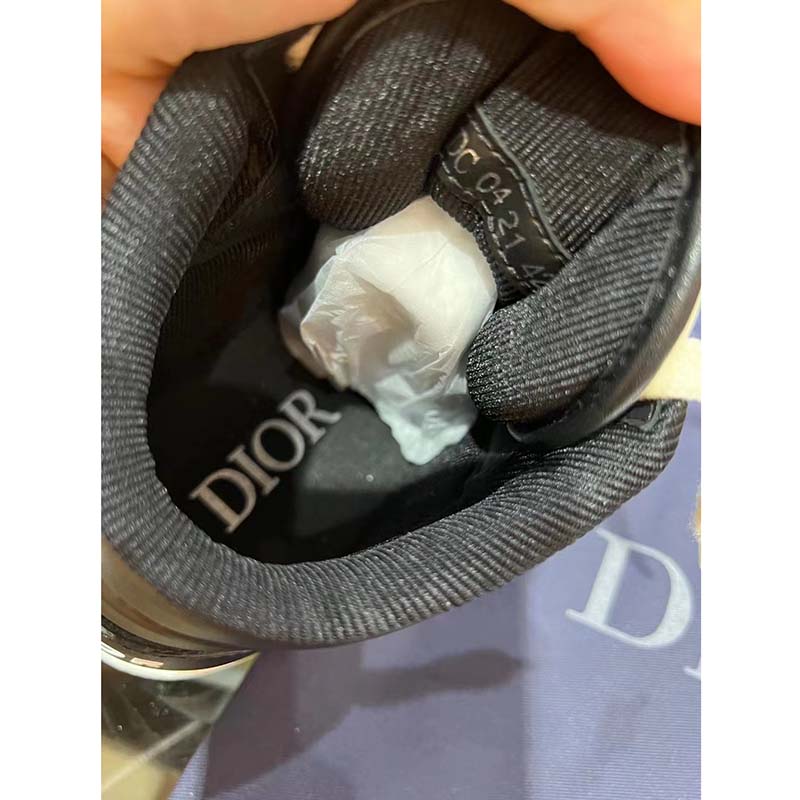 Dior Unisex Shoes CD B27 High-Top Sneaker Black Smooth Calfskin Beige Oblique Jacquard