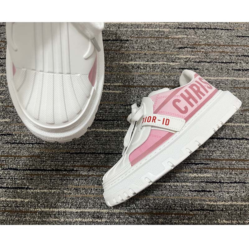 Dior Women Shoes CD Dior-ID Sneaker Raspberry Gradient Reflective Technical Fabric