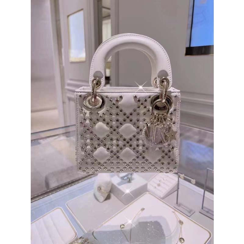Dior Women Small Lady Dior My ABCDior Bag Latte Lucky Star Cannage Lambskin