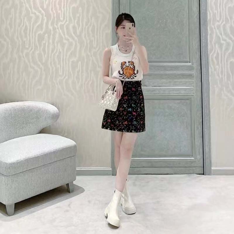 Dior Women Small Lady Dior My ABCDior Bag Latte Lucky Star Cannage Lambskin